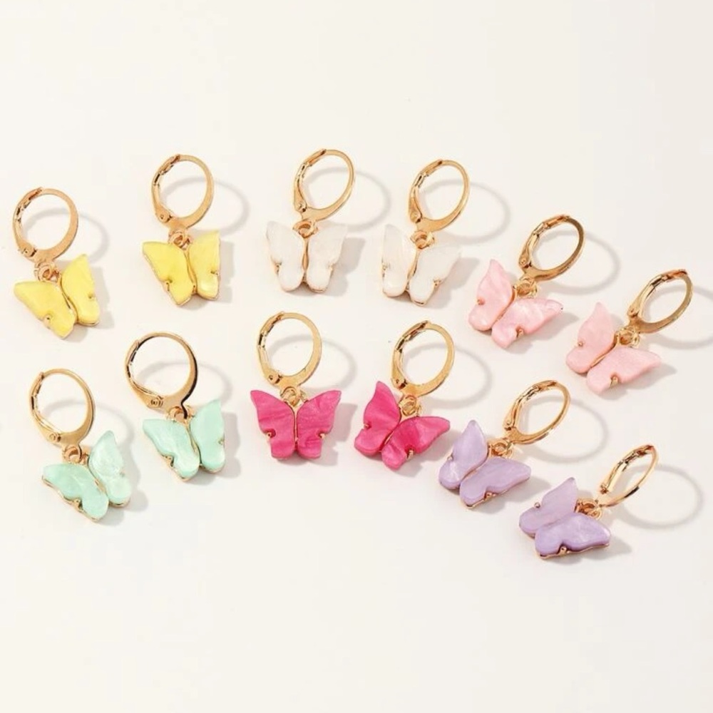 2/$10 NEW! Butterfly Drop Dangle Earrings Boho Dainty Decor Beautiful Pastel